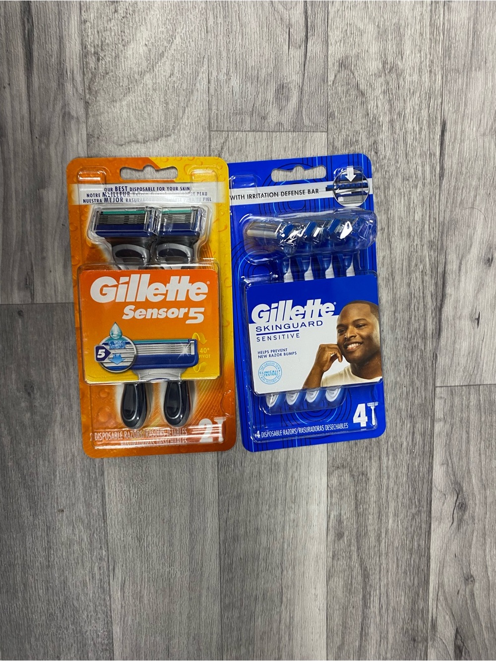 Sensor5 & Skinguard Sensitive Razor 5-Pack & 4-Pack — Orange & Blue
